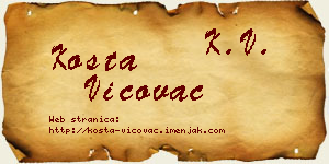 Kosta Vićovac vizit kartica